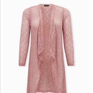 Torrid Pink Open-Front Cardigan